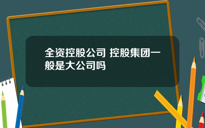 全资控股公司 控股集团一般是大公司吗